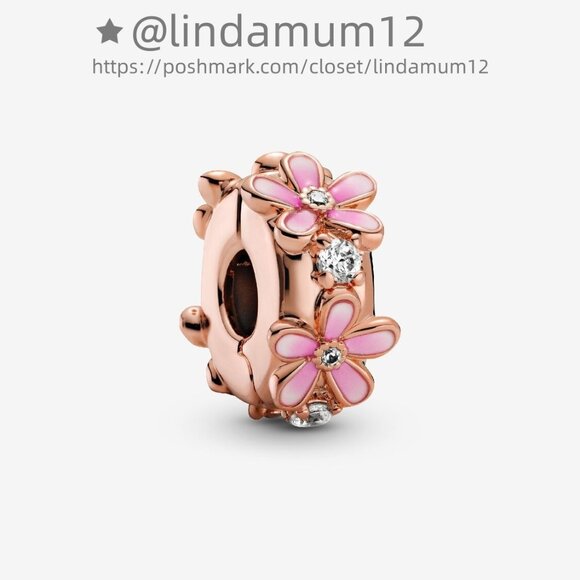 Pandora Pink Daisy Spacer Clip Charm - Picture 1 of 5